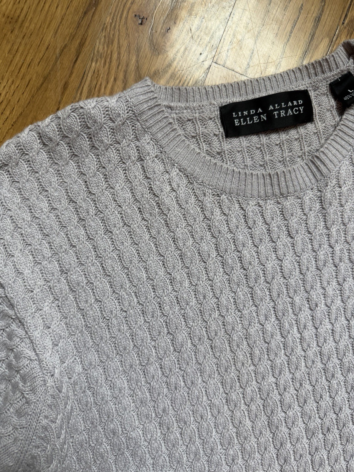 Linda Allard | Ellen Tracy Textured Knit Top USA Made Size L Soft & Luxurious