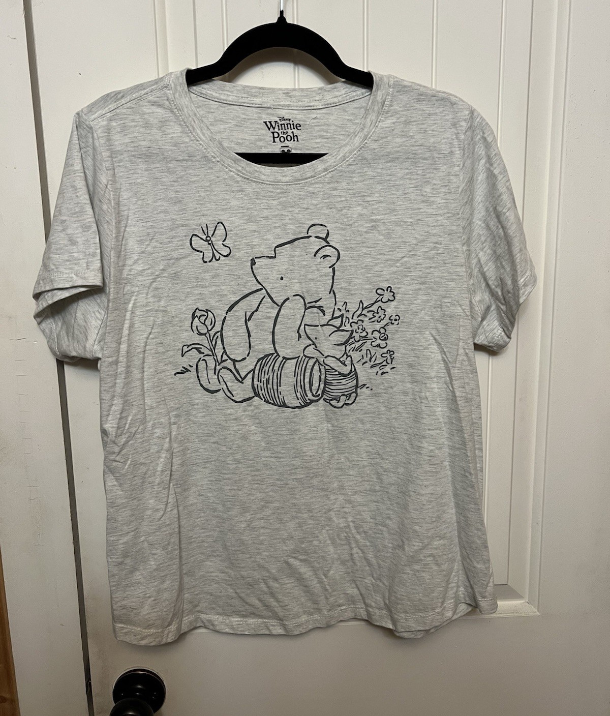 Disney Winnie the Pooh Women’s XL Gray Graphic Crew Neck Short Sleeve Tee
