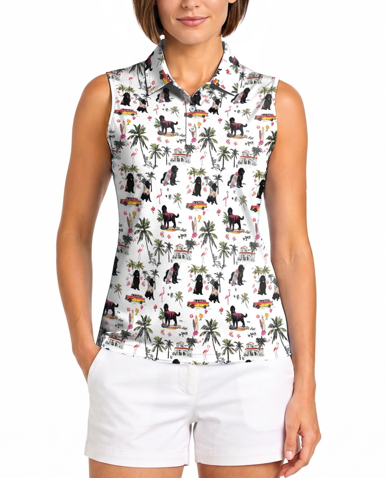 Black Dog Women’s Sleeveless Performance Polo Shirt for Golf Tennis