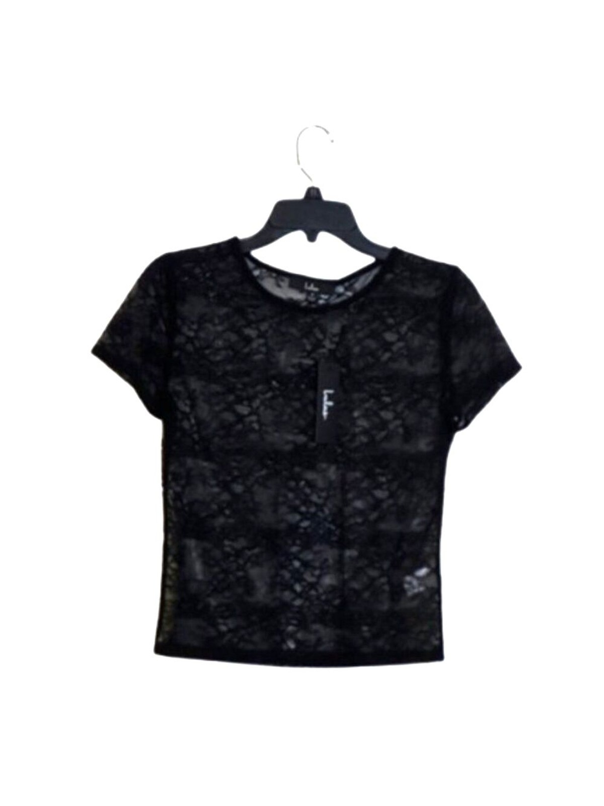 NWT Lulus Lace Short Sleeve Top Womens Medium Stretch Whimsigoth Vamp Fairy Goth