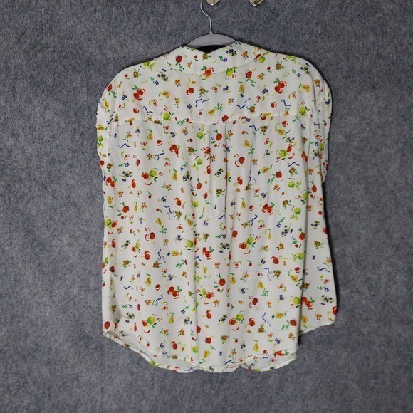Cooper Ella Women Blouse L Button Down Novelty Fruit Picnic Statement Shirt