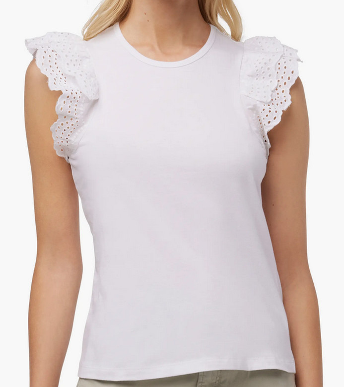 Joe’s Eyelet Flutter Sleeve Top White NWT $148