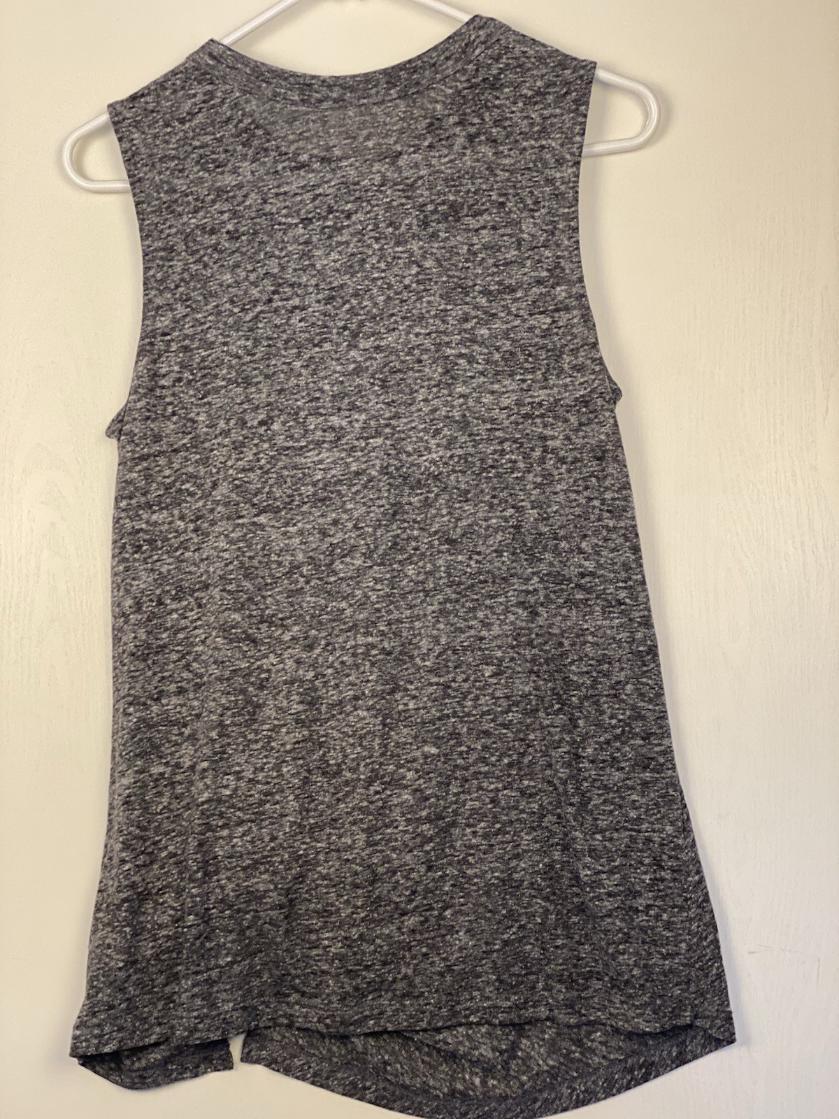 Women’s Style & Co Sleeveless Gray Heather Top Medium Knot Tie Front