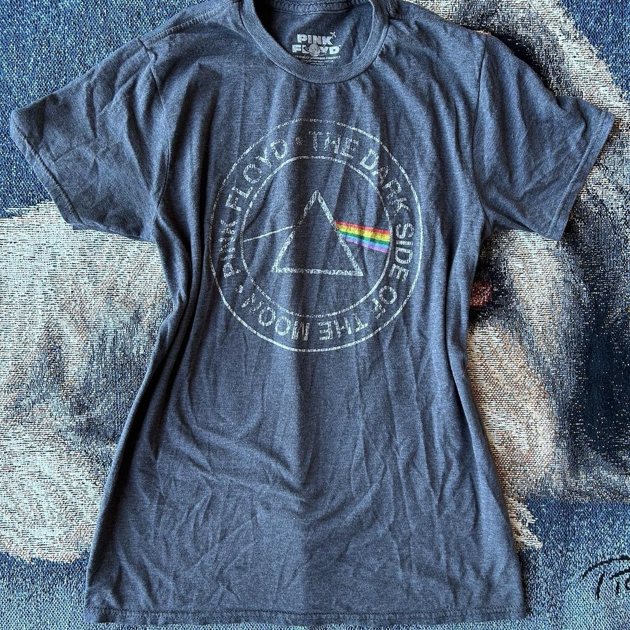 Pink Floyd Graphic Band T Shirt Womens M Gray Rock Dark Side Of The Moon Tee