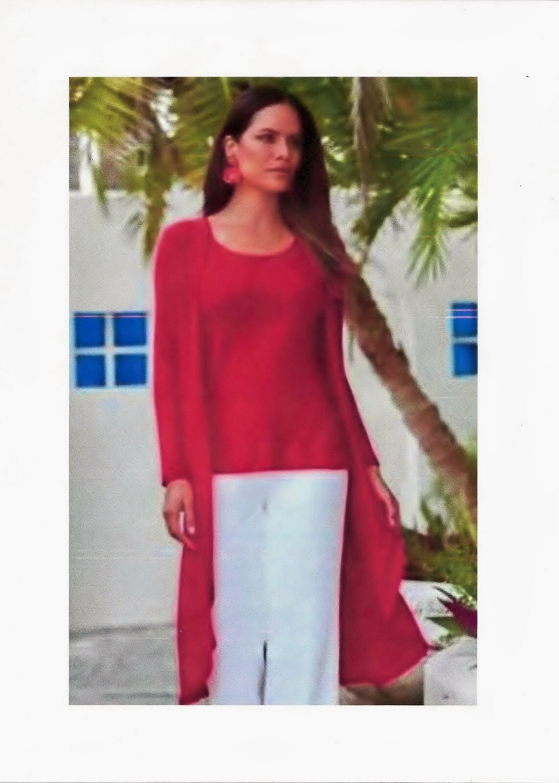 Boston Proper Red 1-Piece Knit Top-Duster Combo ~Attached Top~ Size XS NEW