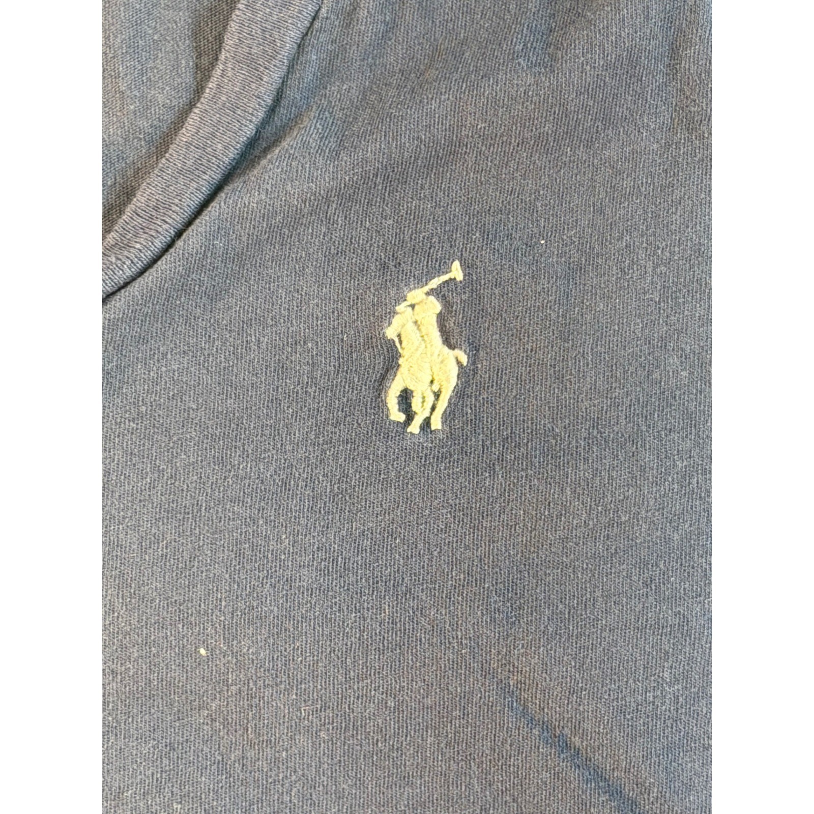 Ralph Lauren Sport Womens Navy Blue V-Neck Long Sleeve Cotton Tee Shirt Small