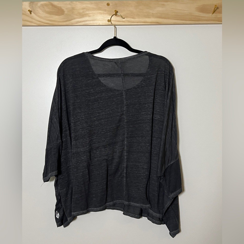FP Movement by Free People Oversize Semi-Sheer Short Sleeve Top Women Size Large