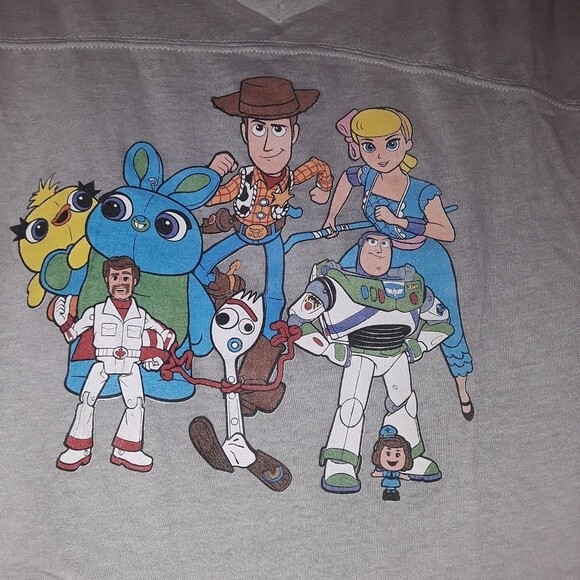 TOY STORY Juniors Women Sizes High Low Shirt Med Grey Woody Buzz Lightyear NWT