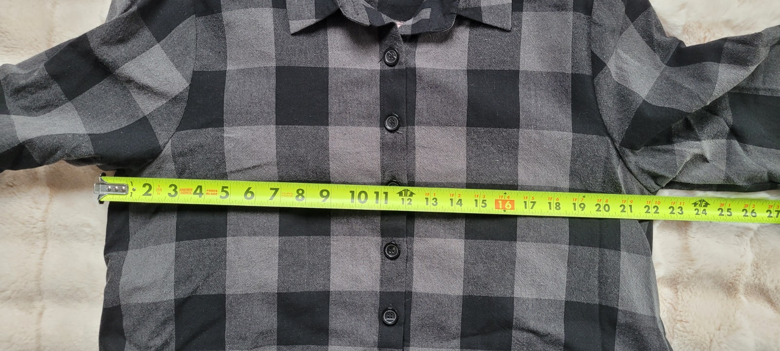 Shana Womens NWOT Black Plaid Print Art To Wear Cotton Button Up Sz XXL Pockets
