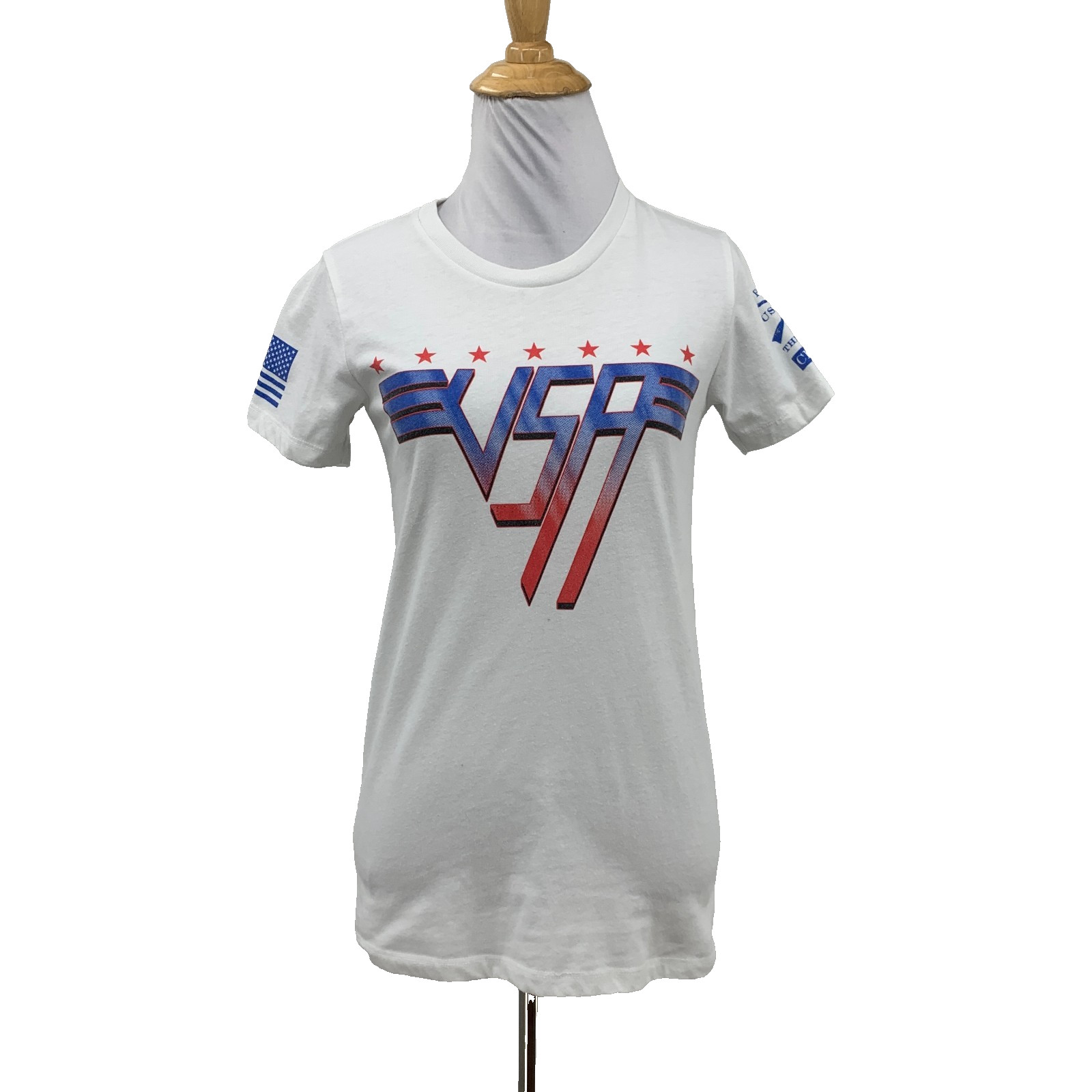 Grunt Style T Shirt Womens S Small White Hot For America Patriotic USA Graphic