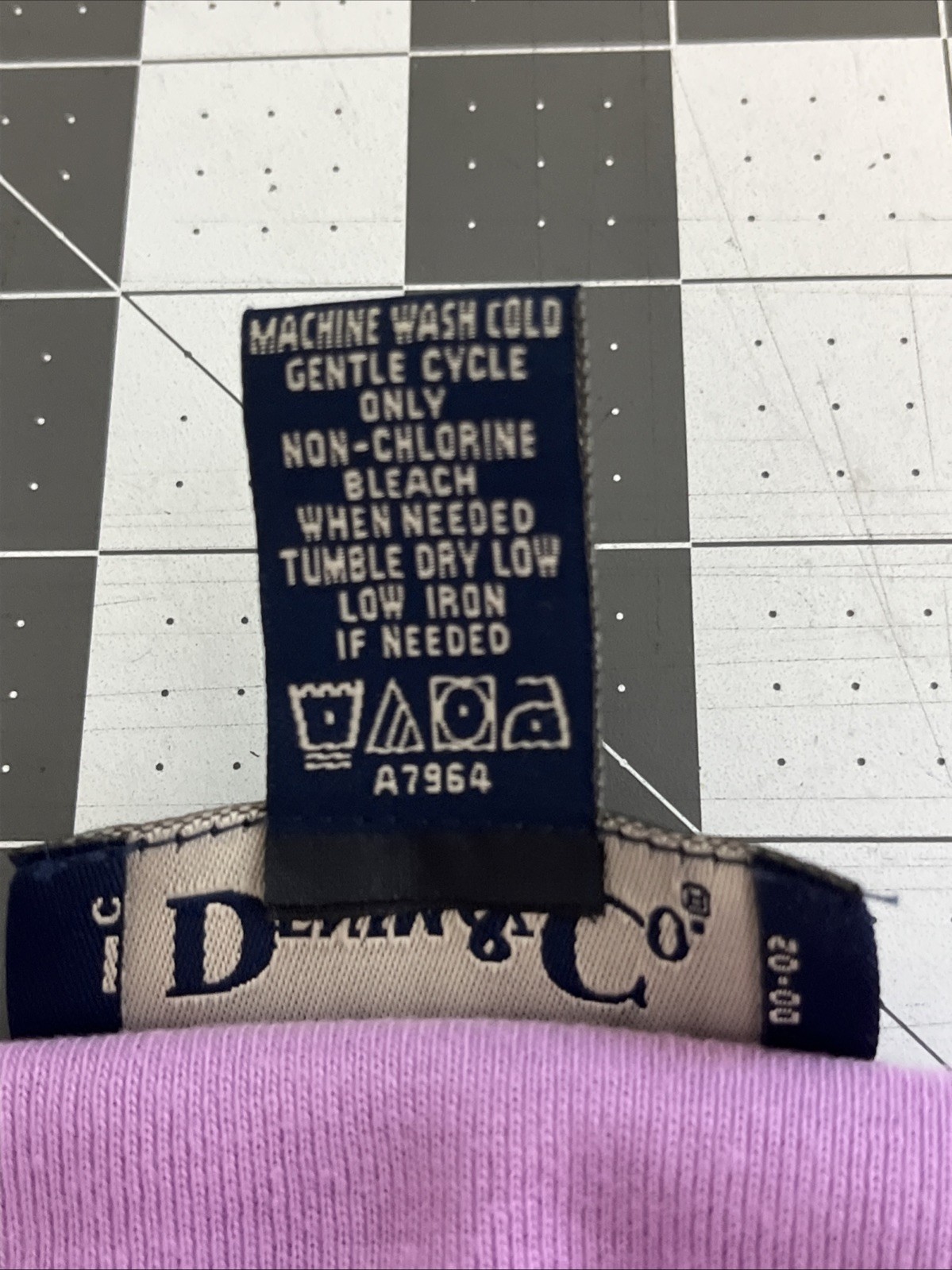 Denim & Co. Henley Shirt w/Lace Inset Purple Pull On 3/4 Sleeve Women XY18