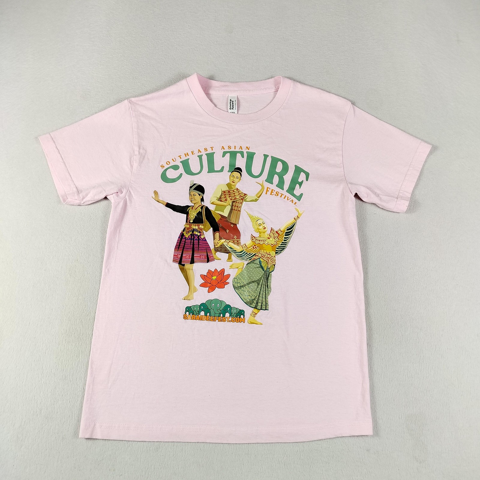 Southeast Asian Culture Festival Shirt Woman’s Small Pink American Apparel