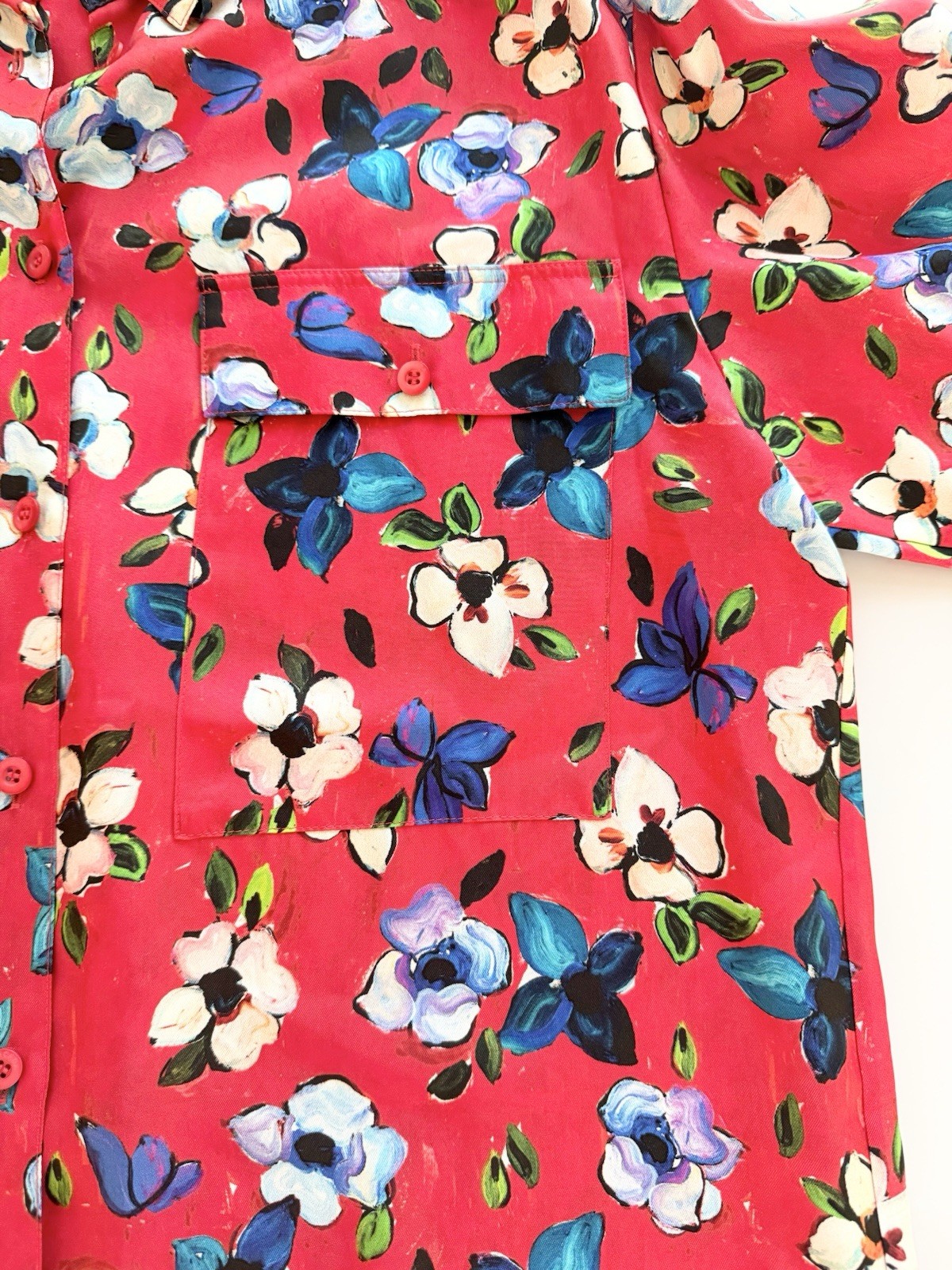ESCADA Resort 2019 Floral Silk Blouse Oversized Women’s Sz 36 US 4-6 New