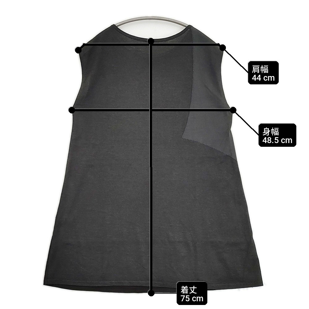 babaghuri J0552UB642 Steam T-shirt Cotton Tunic Made in Japan Black 6-0616S♪