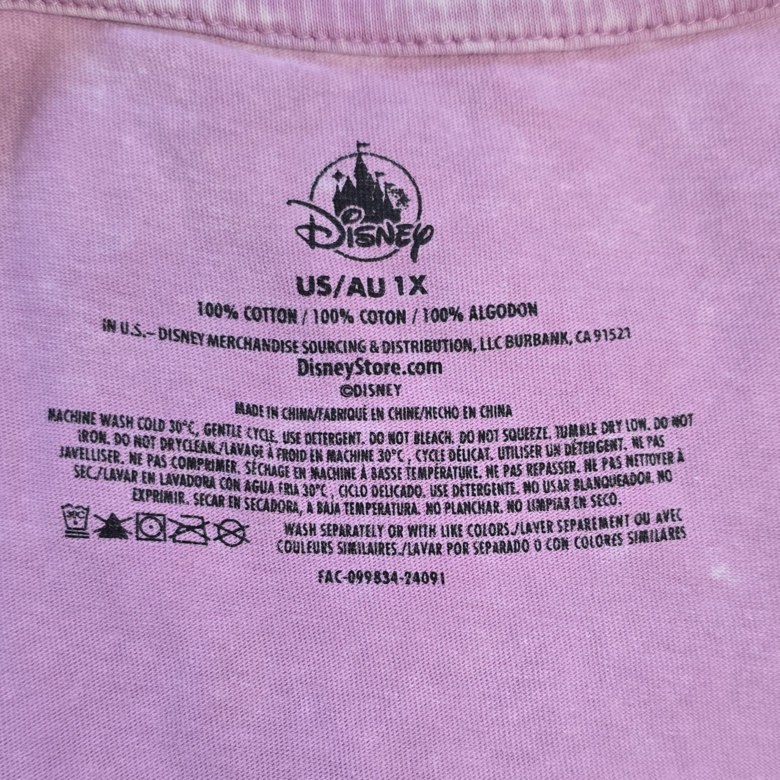 ​Walt Disney World T-Shirt 1X Pink Mineral vtg Wash Parks Icon Magical Checklist