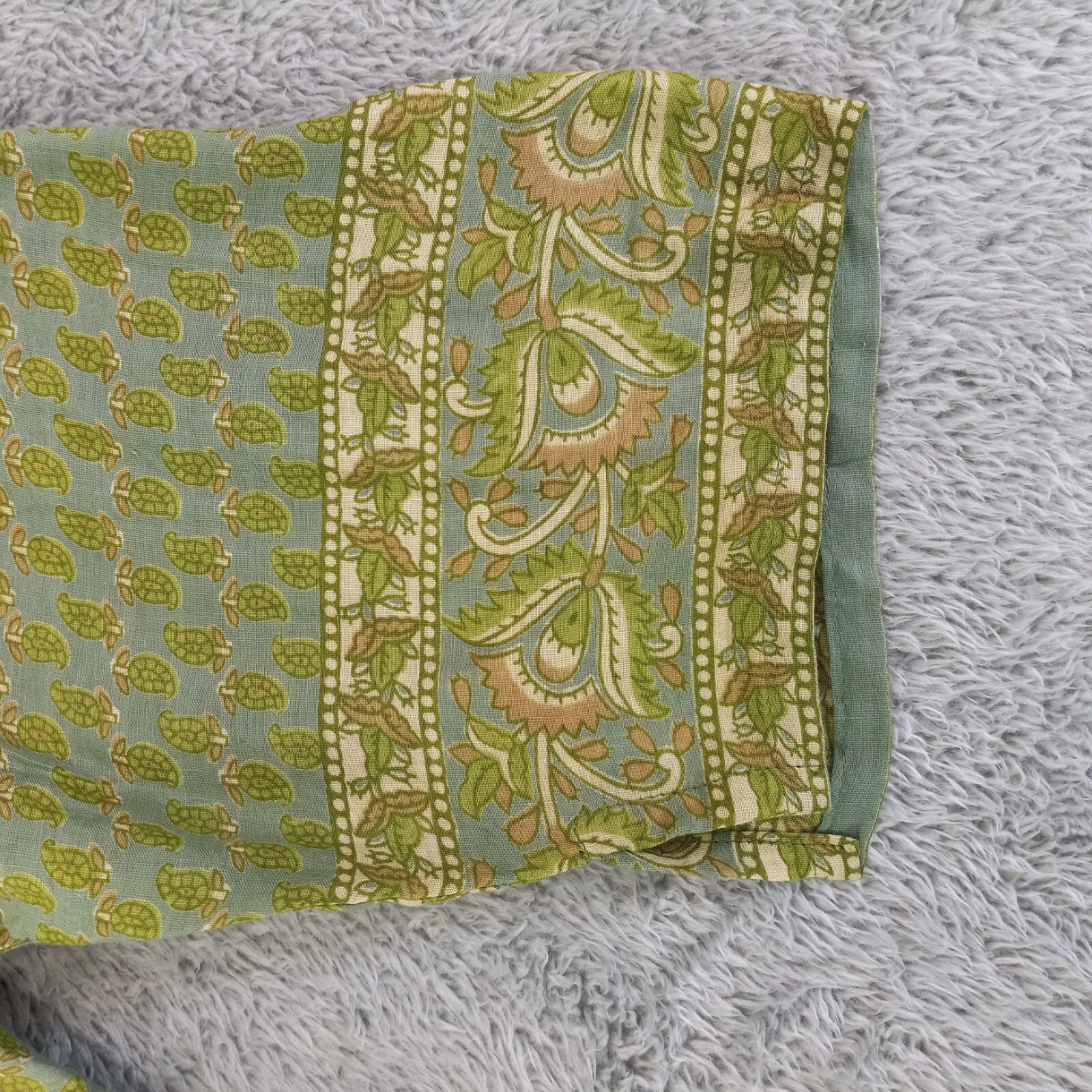 Speed Limit MPH Shirt Women 1X Plus Green Paisley Lightweight Button Front Tunic