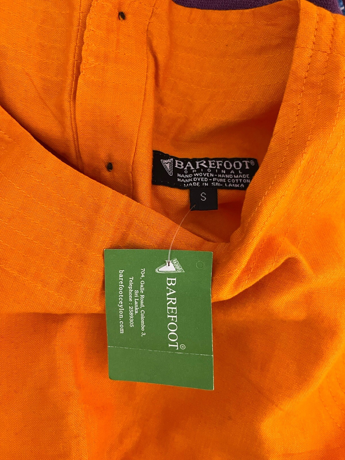 Barefoot Original Women’s Top Sz S Orange V-Neck Croptop Sri-Lanka COTTON