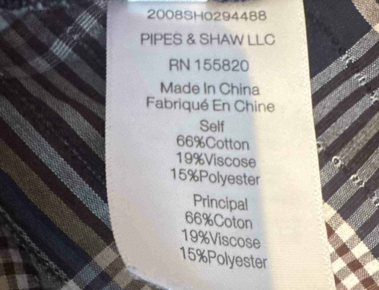 VERONICA BEARD Black/White/Gray Plaid Button-Up Blouse Collared Puff Sleeve S