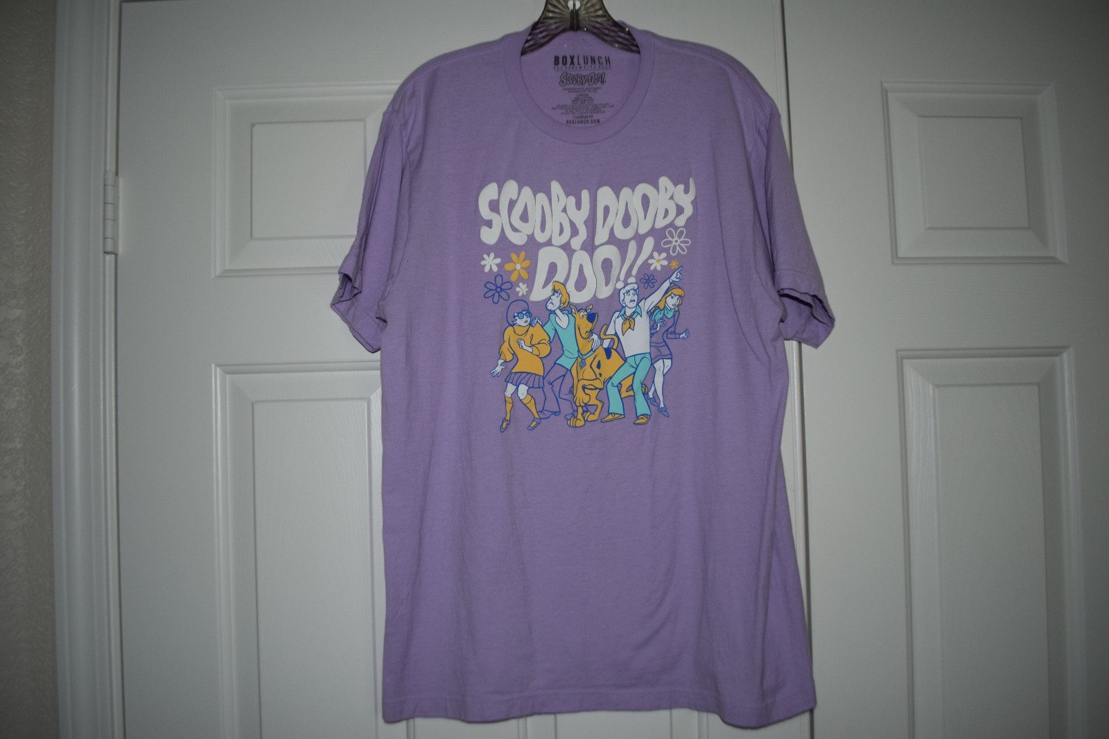 Box Lunch Scooby Doo Purple Short Sleeve Shirt Size L Scooby Dooby Doo Unisex