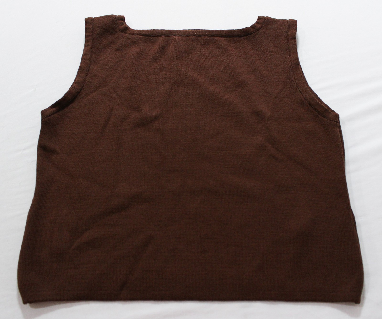 Asos Design Women’s Solid Compact Knit Slash Neck Tank Top EJ3 Brown Small NWT