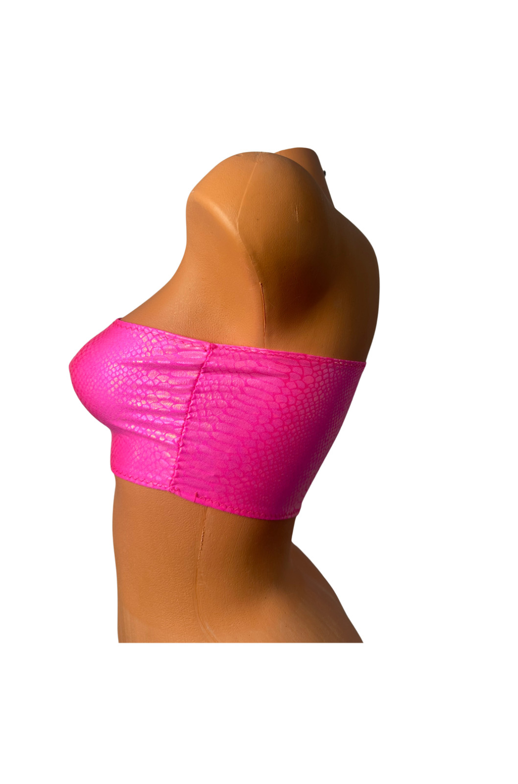 Hot Pink Snakel One Shoulder Halter Top Exotic Clubwear Festival Rave XS-2XL