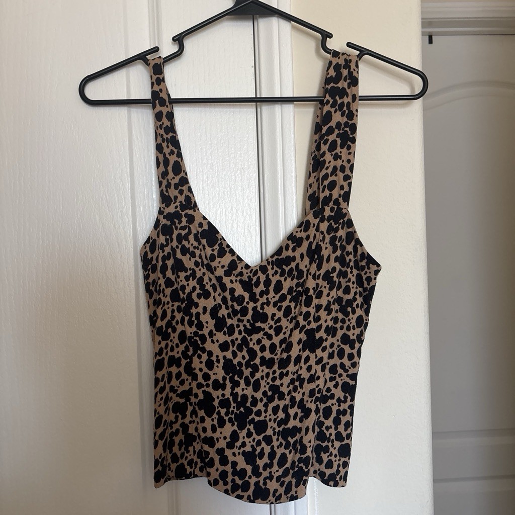 Reformation Small Women’s Leopard Crop Top With Zipper And Back