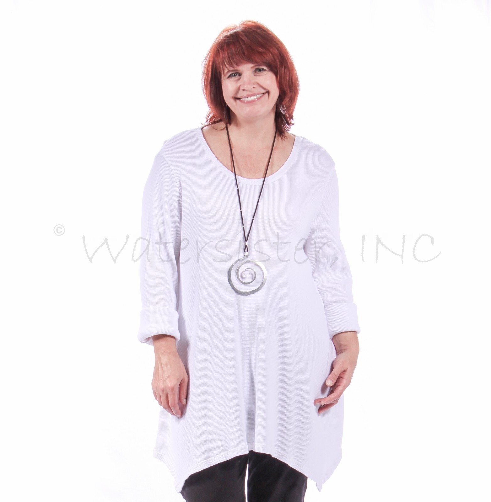 PRAIRIE COTTON USA W756 Waffle Weave Jersey Flared A-LINE TUNIC Top M L XL