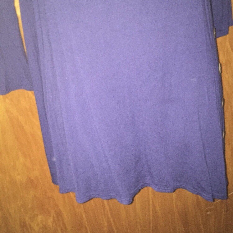 Emerald Blue Tunic Top With Side Buttons Size M
