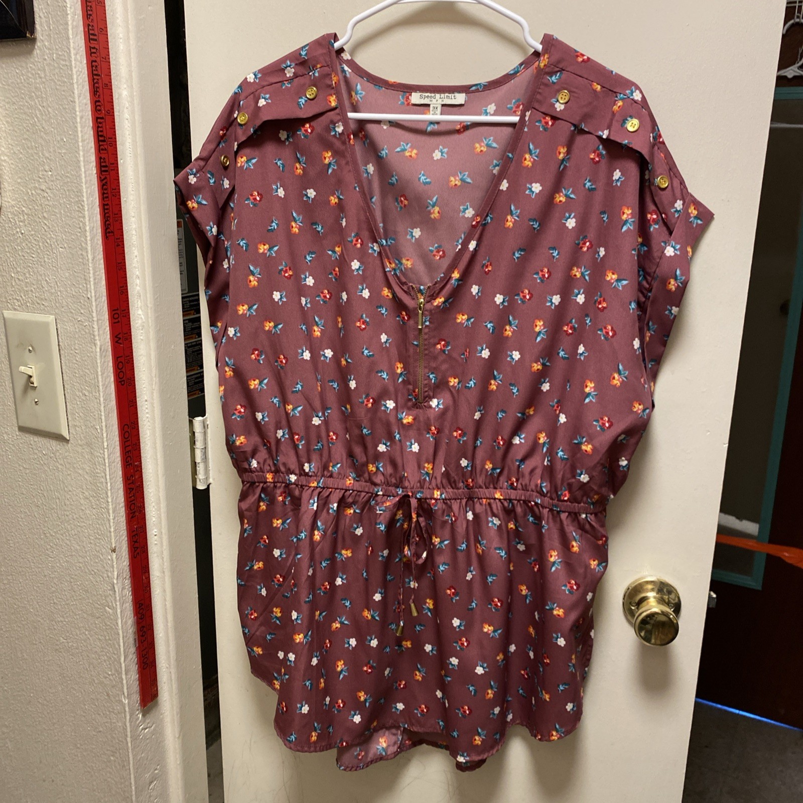 Speed limit Mph 3X Floral Blouse