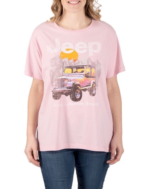 Jeep Pink Tee Shirt Ladies size XSmall (Fits Loose) NEW