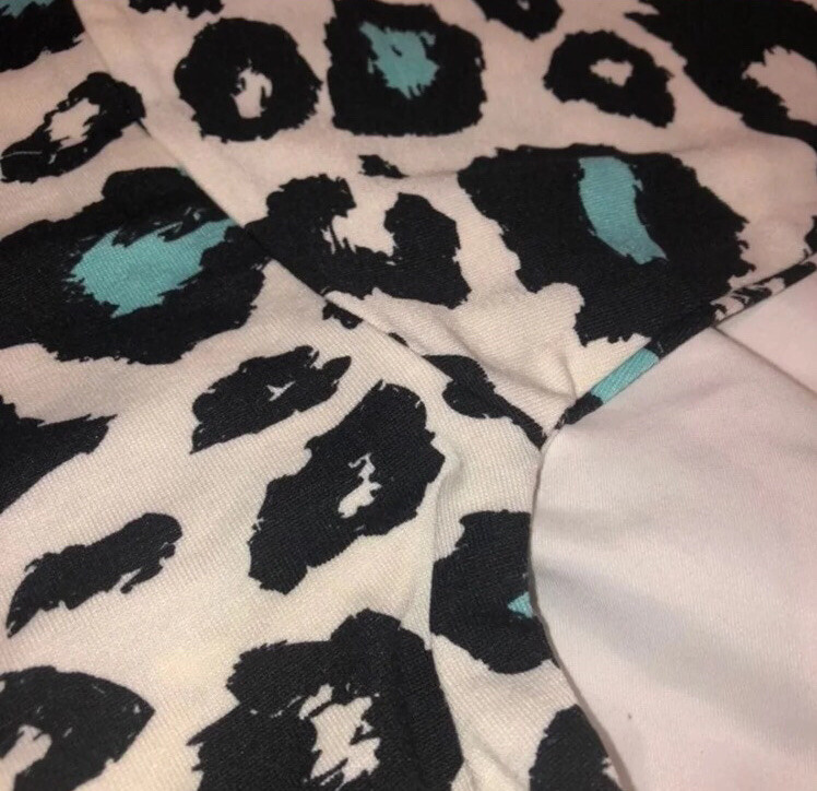 Lularoe Irma Tunic Animal Print Shirt 16/18 Cheetah White/Blue Unicorn Large 🦄