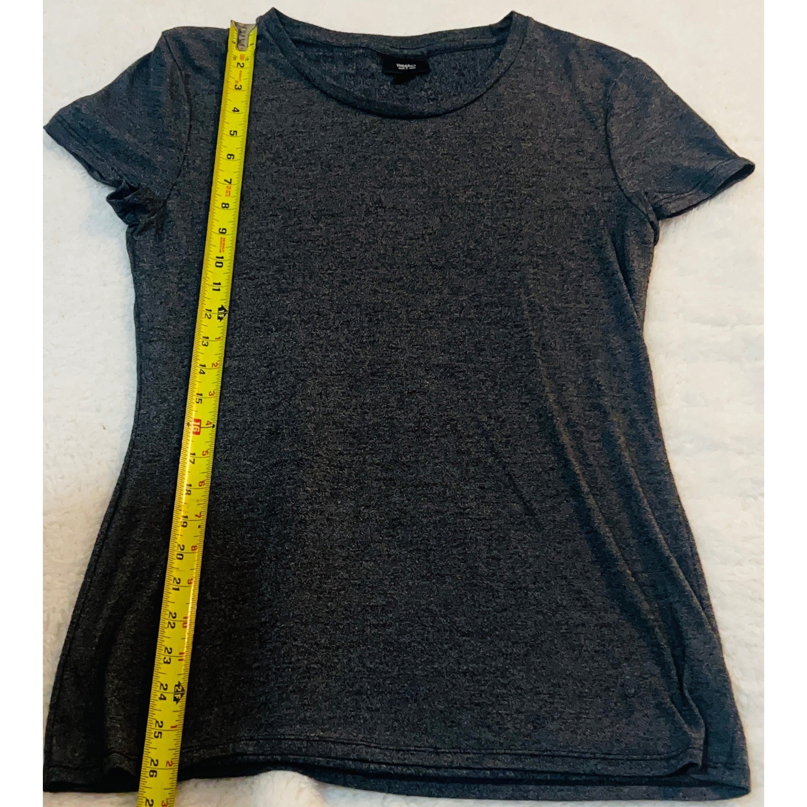 Mossimo Womens Short Sleeve Crew Neck T-Shirt Charcoal Gray Heather Size M