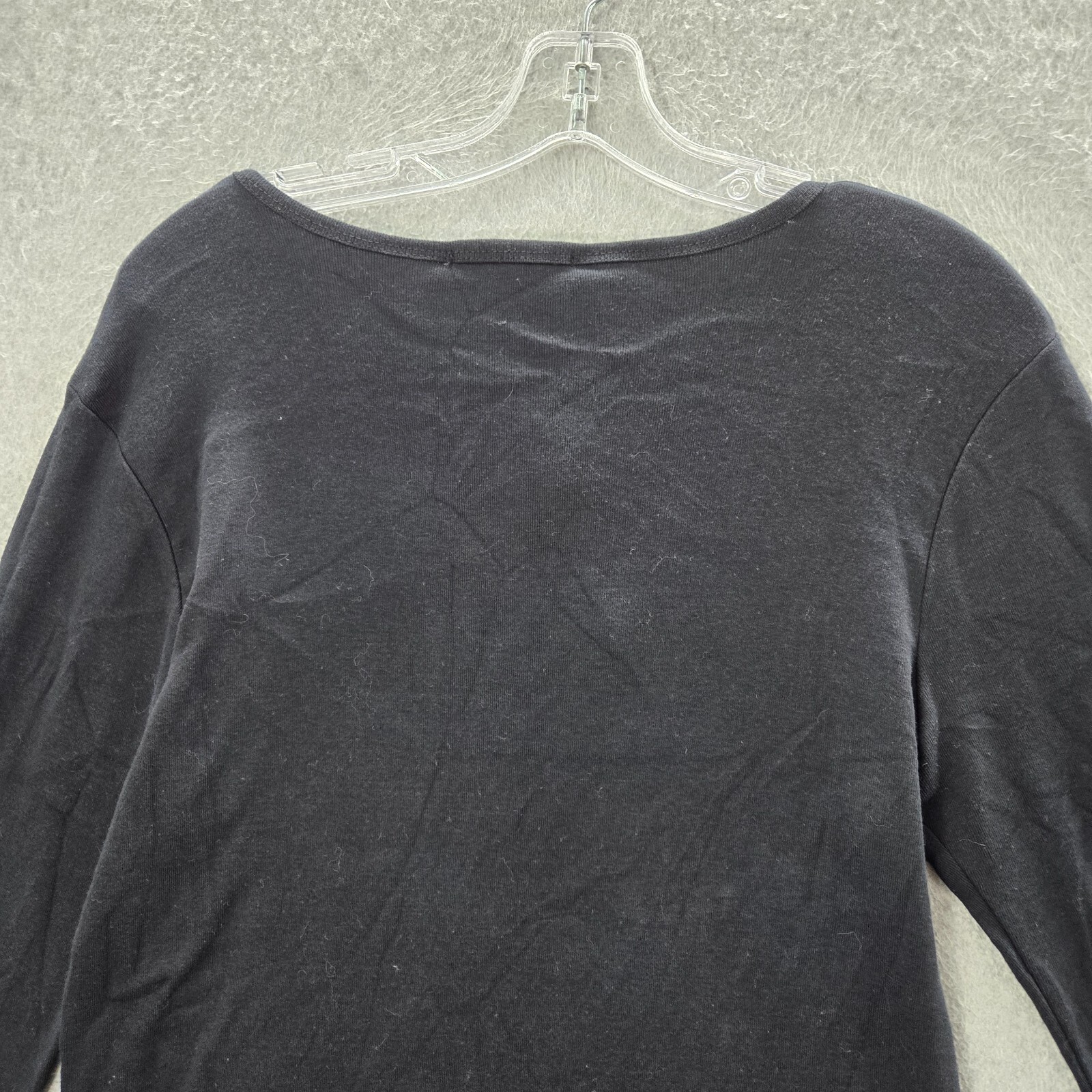 Susan Lawrence Women Top Large Black Shirt Happy Holidays Studded Christmas NWT