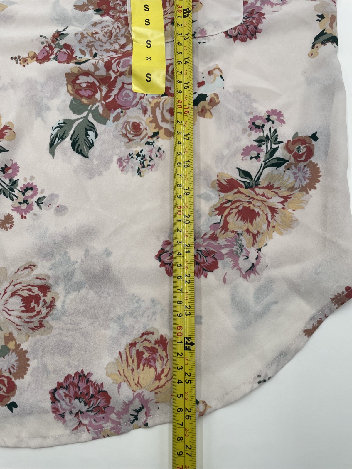 Buffalo David Bitton Womens Woven Patch Pocket Blouse, Ivory Blossom, Small, New