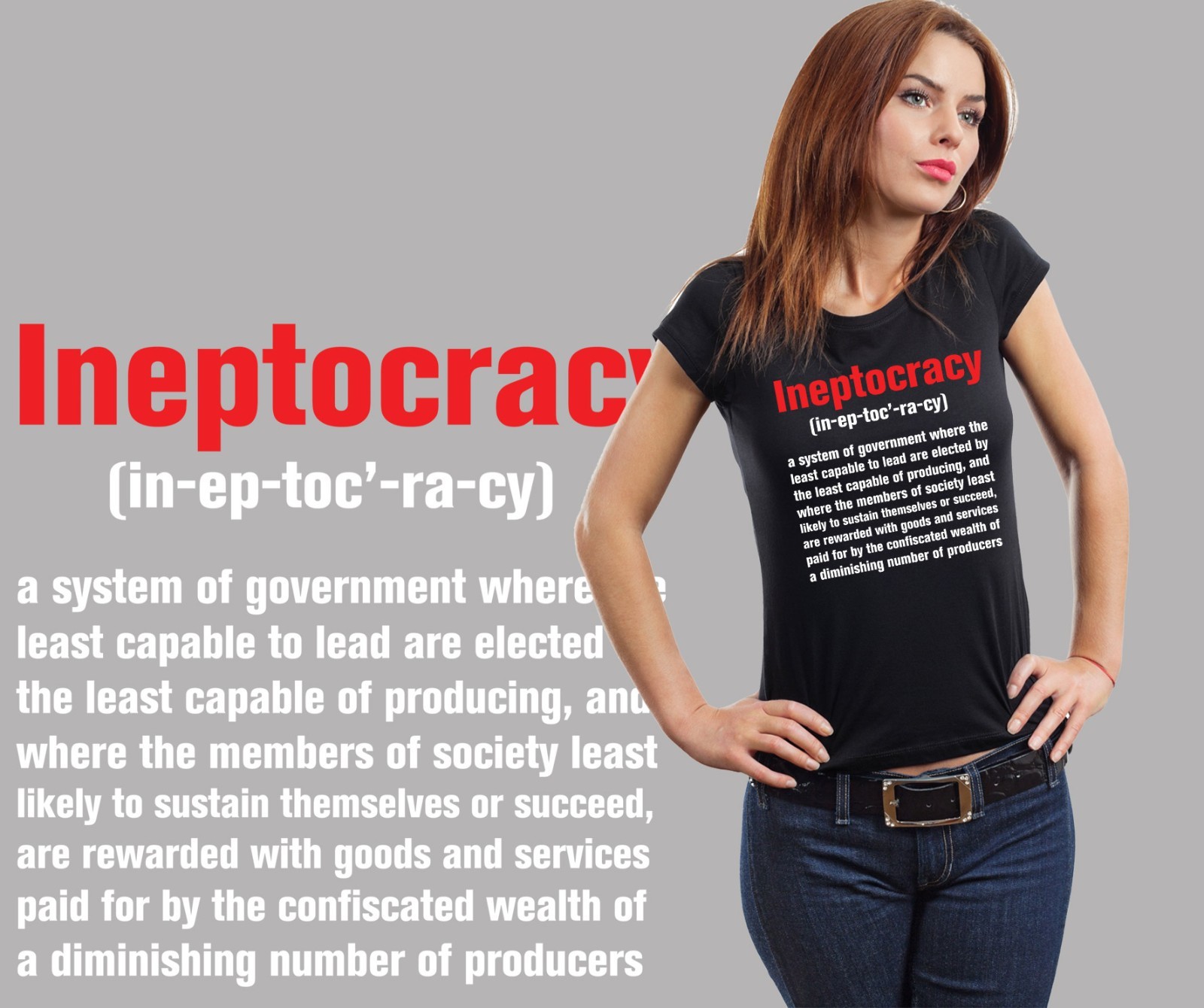 ineptocracy T-shirt Tshirt Tee shirt Government Tee shirt Political Womens Tees