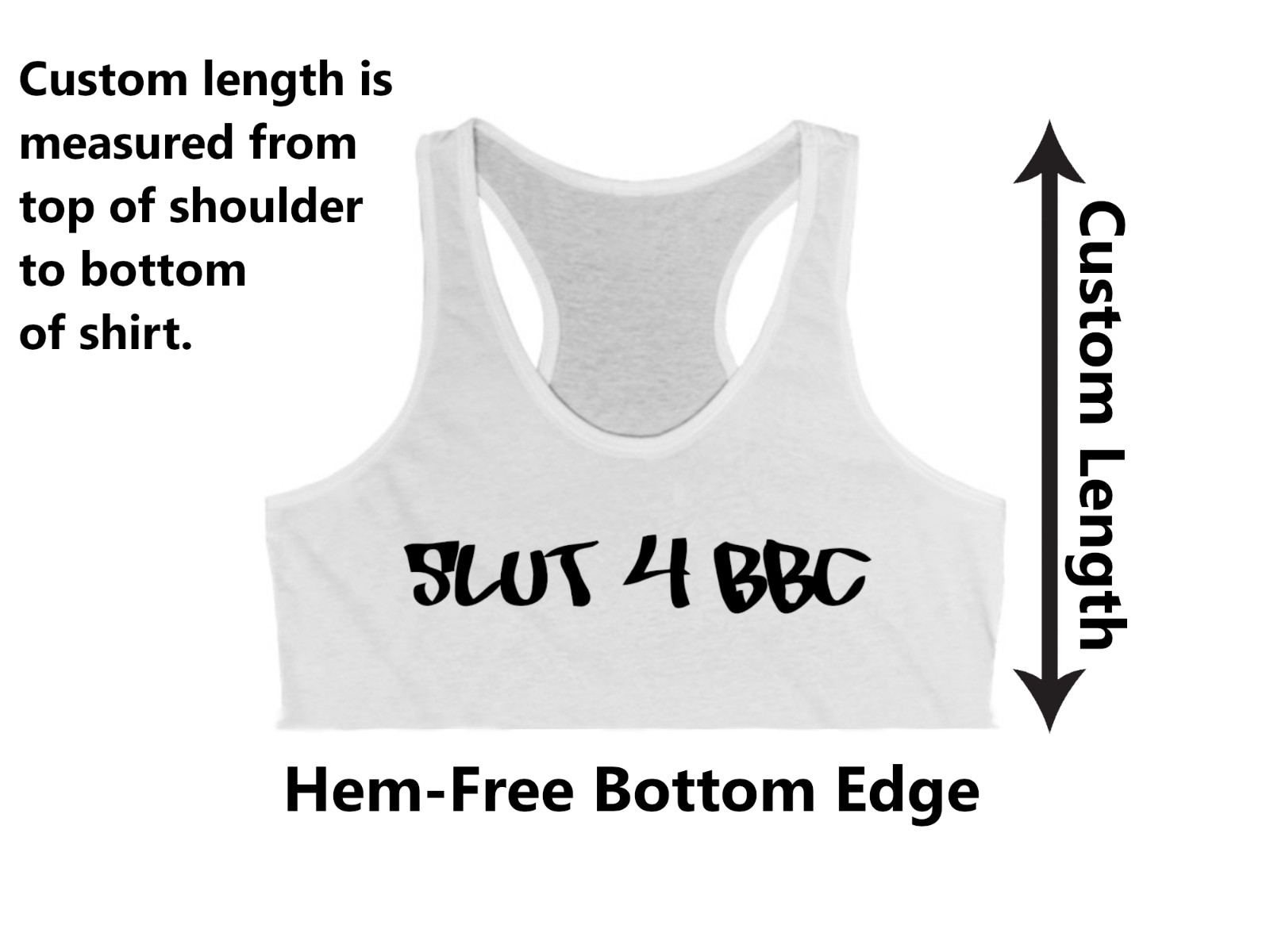 Slut4BBC Queen of Spades Shirt Custom Underboob Crop Top Cursive QOS BBC Only