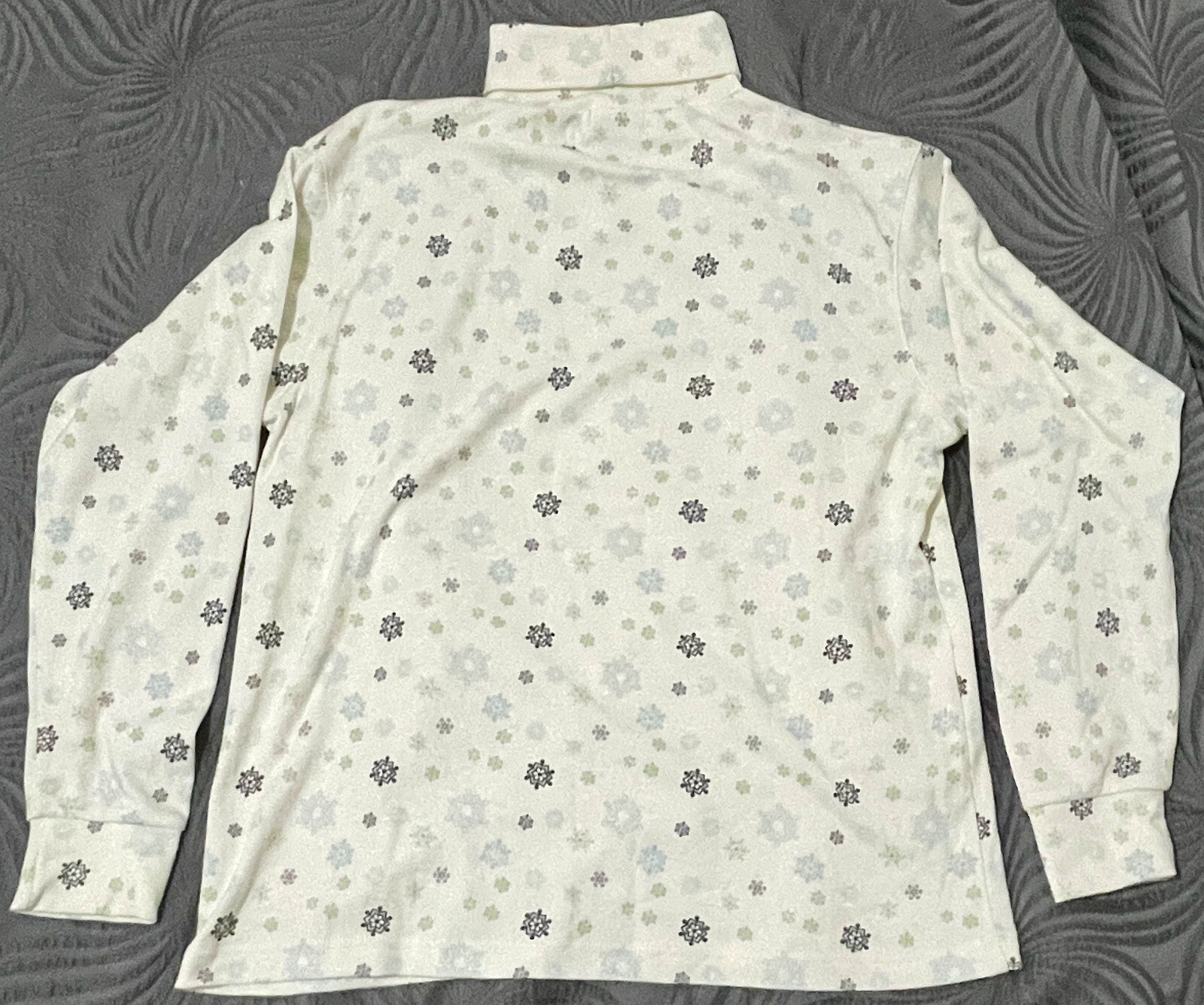 Vintage 90s KB Company Christmas Holiday Cream Turtleneck XL Snowflake