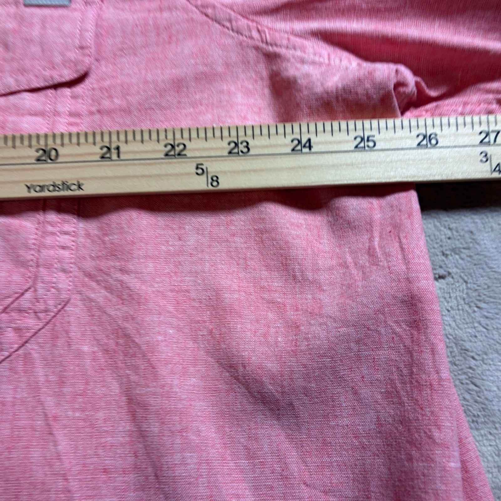 Eddie Bauer Modern Classic Fit Cotton Linen Mesh Back Shirt Pink Button Down 2XL