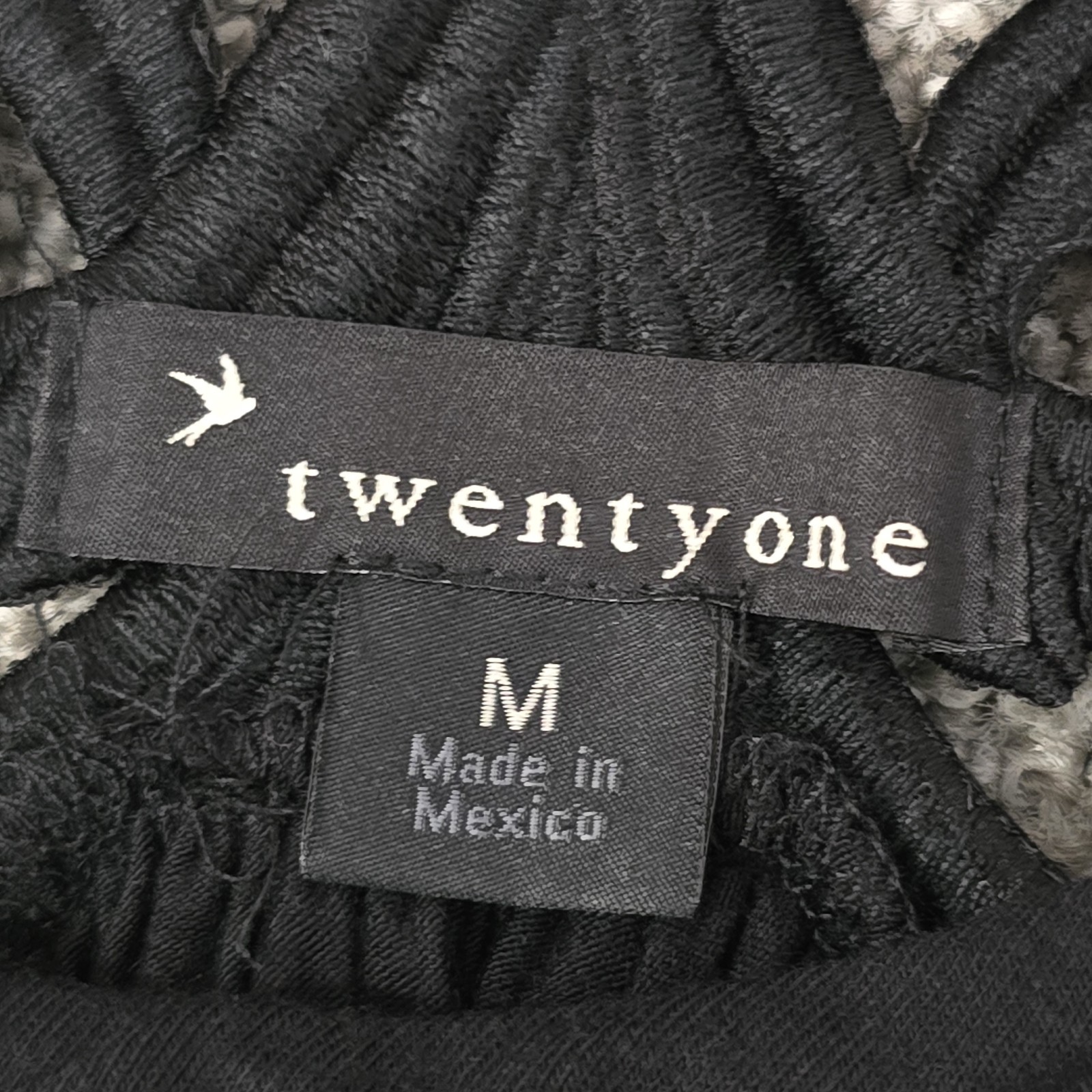 Vtg Twenty One Black Embroidered Back Babydoll Tank Top M Boho Festival Y2K