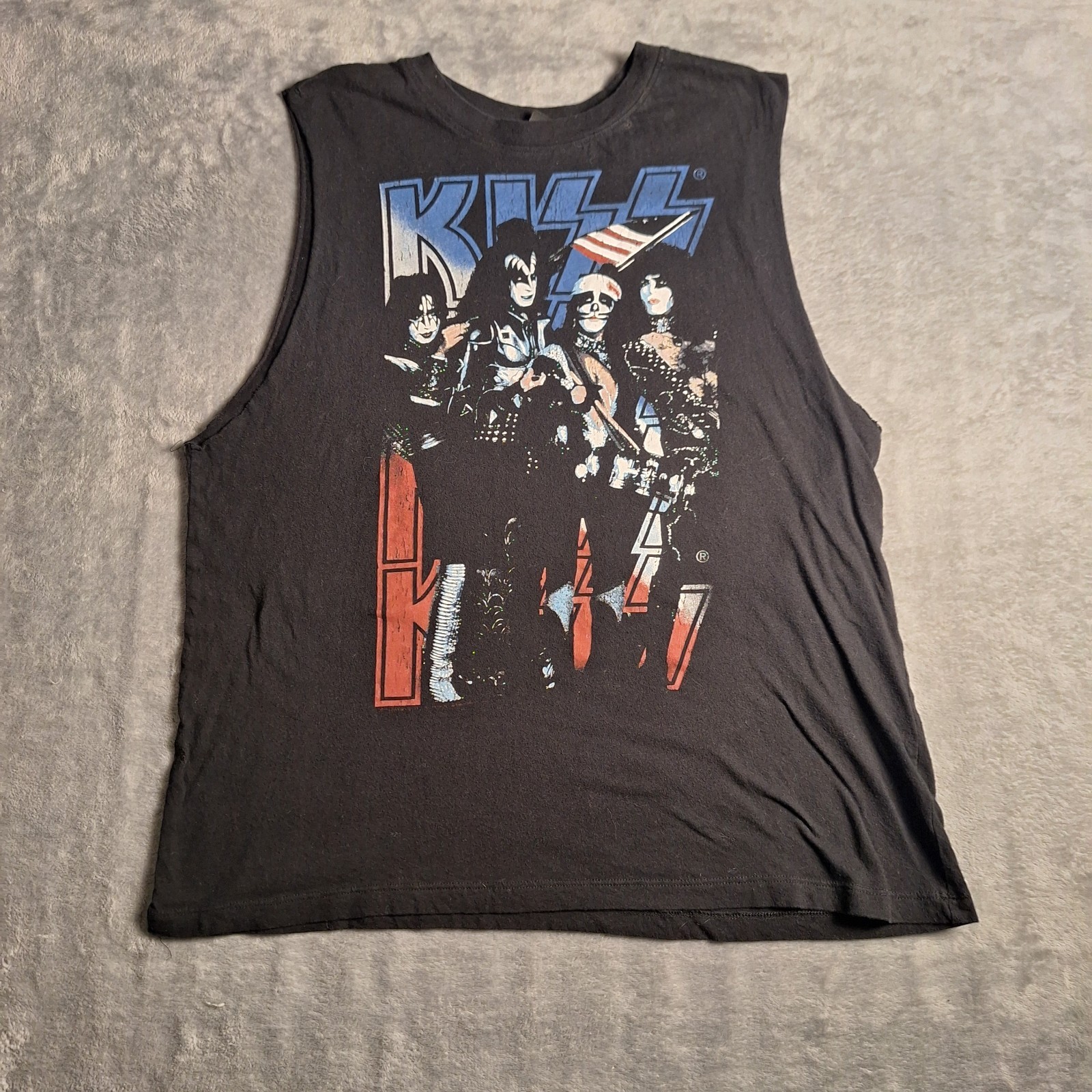 Forever 21 KISS Spirit Of 76 Sleeveless Black Shirt Size Large Women’s 2013