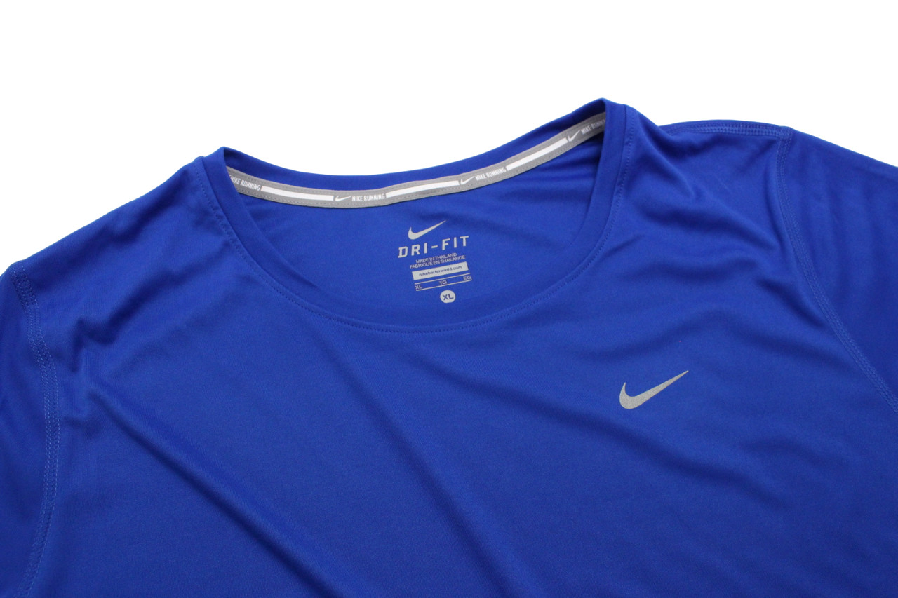 NIKE Dri-Fit T-Shirt Womens XL Blue Crewneck Pullover 2 Piece Stretch
