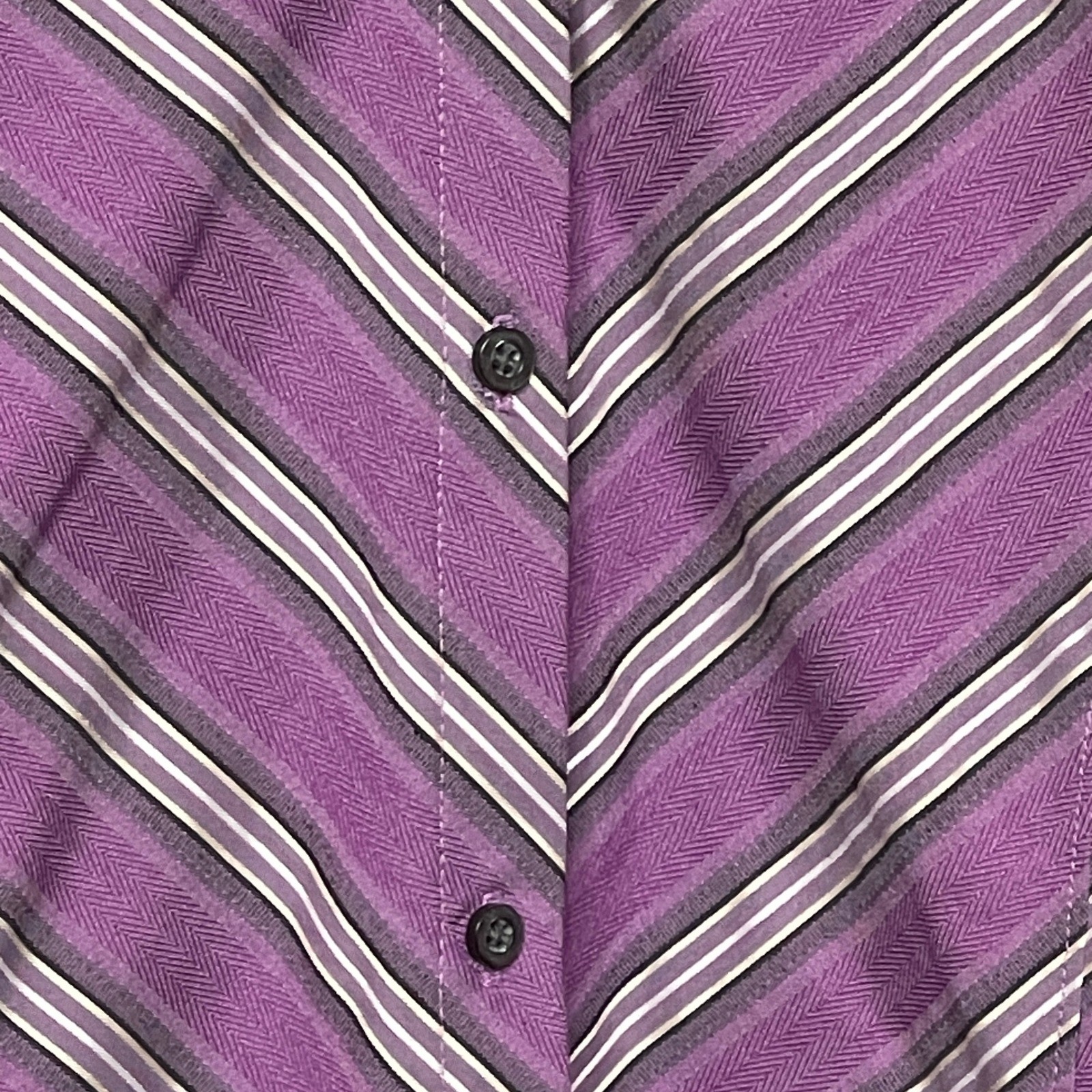 Worthington Woman 1X Purple Striped Button Down Shirt Stretch Easy Care Blouse