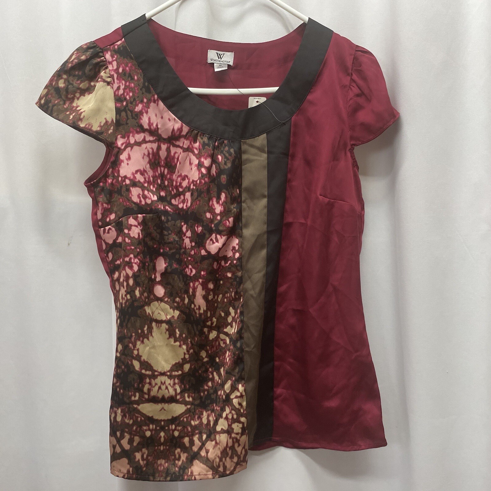 Worthington women’s size medium blouse cap sleeve career nwt