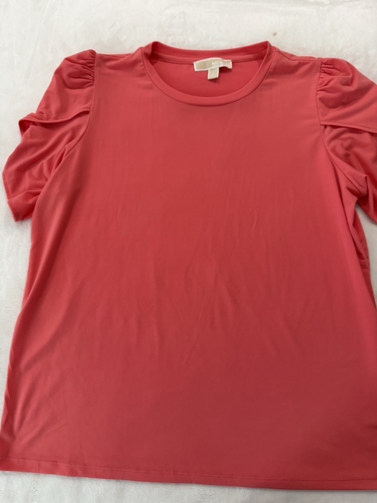 Michael Kors Coral Blouse Flutter Sleeves Size Large E27