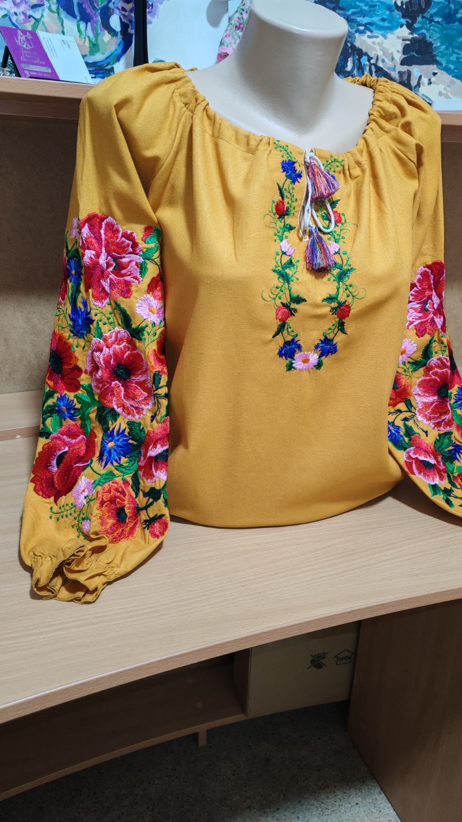 M Ukrainian Embroidered Blouse Boho Style women Sorochka Vyshyvanka Shirt