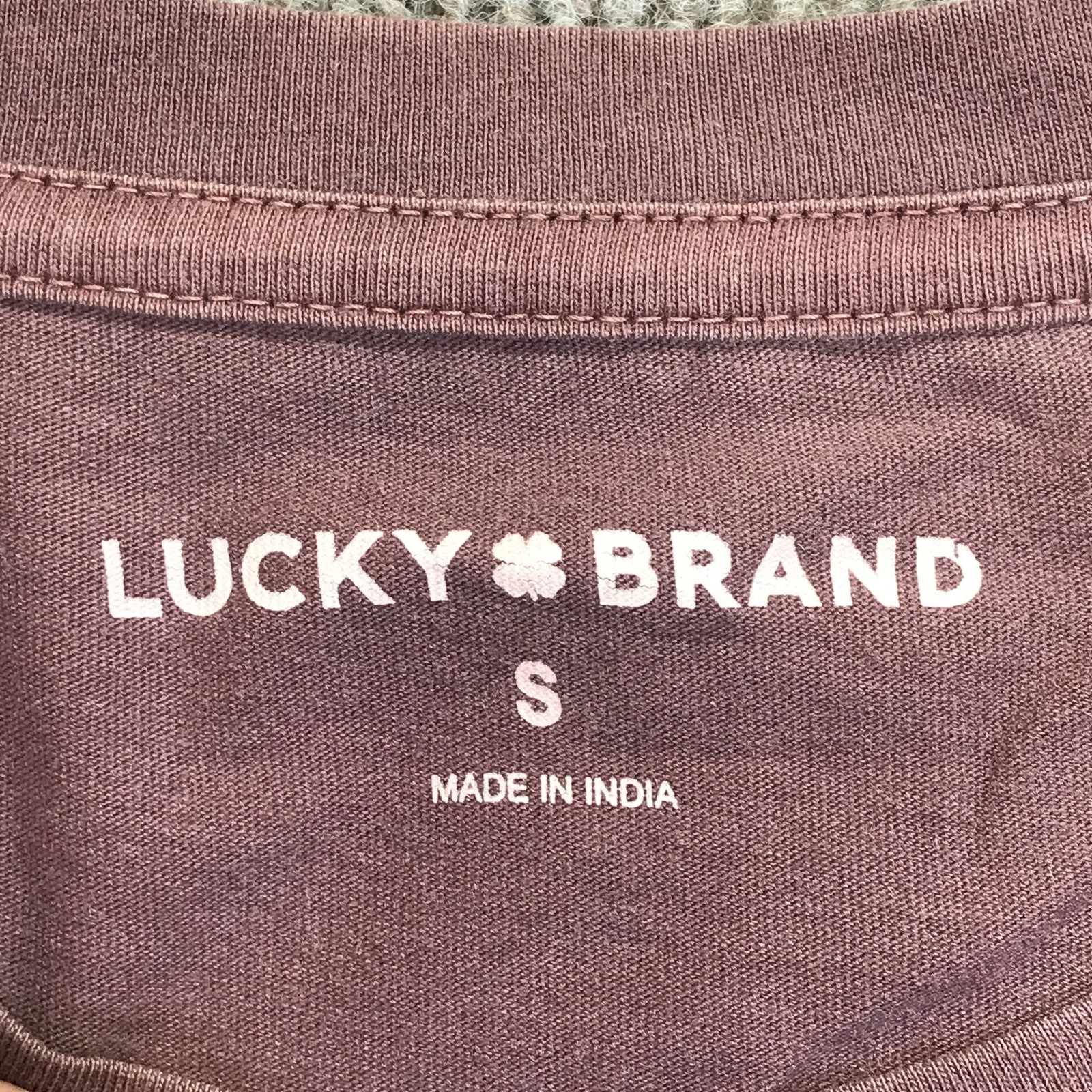 Lucky Brand Shirt Womens Small Brown Lucky Rhinestone Bow Graphic Tee Top NWT