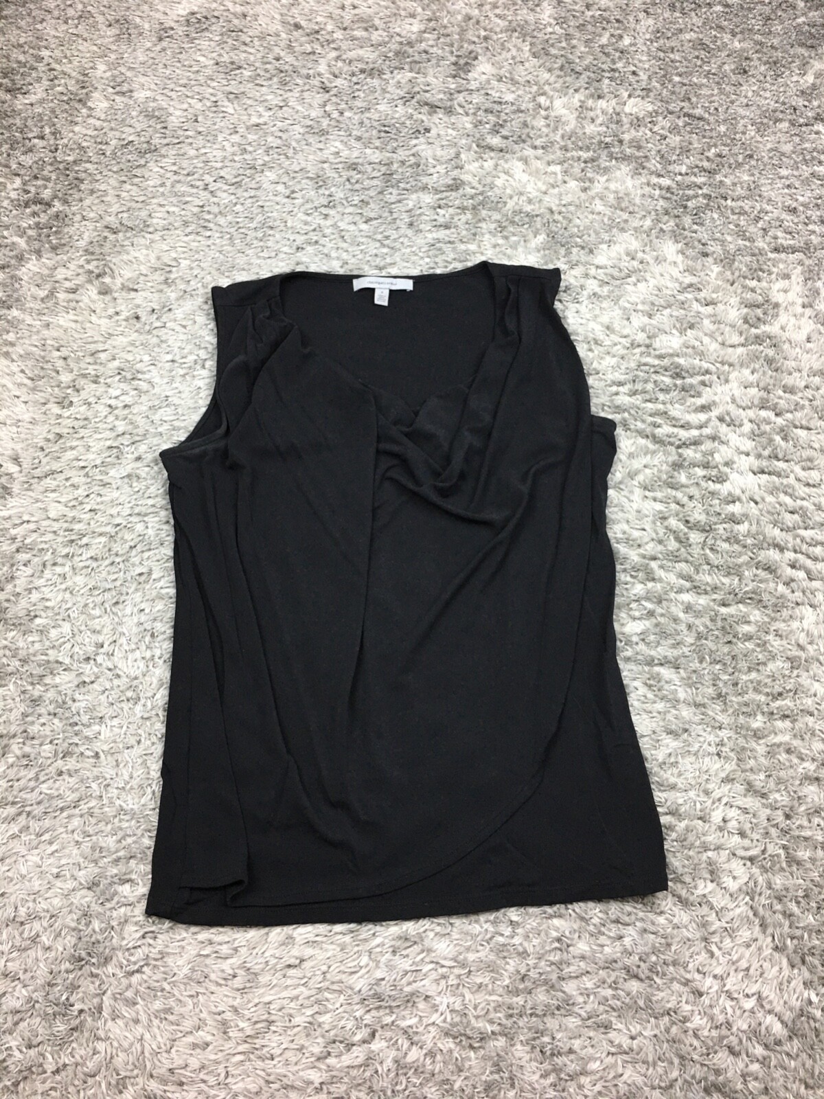 Classiques Entier Top Womens Size Small Black Sleeveless Stretch Blouse Silk