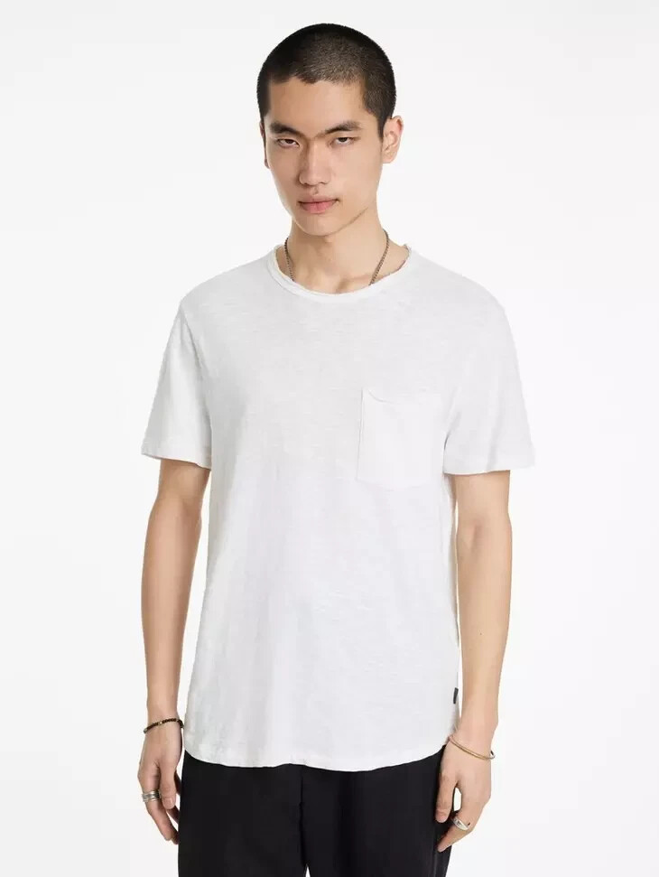 NWT $98 John Varvatos Cooper Vintage Crew Neck In White Size: X-Large (A)