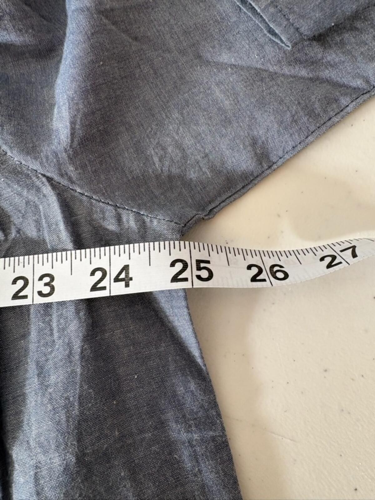 Embroidered Chambray Button-Down Shirt in Light Blue 1864