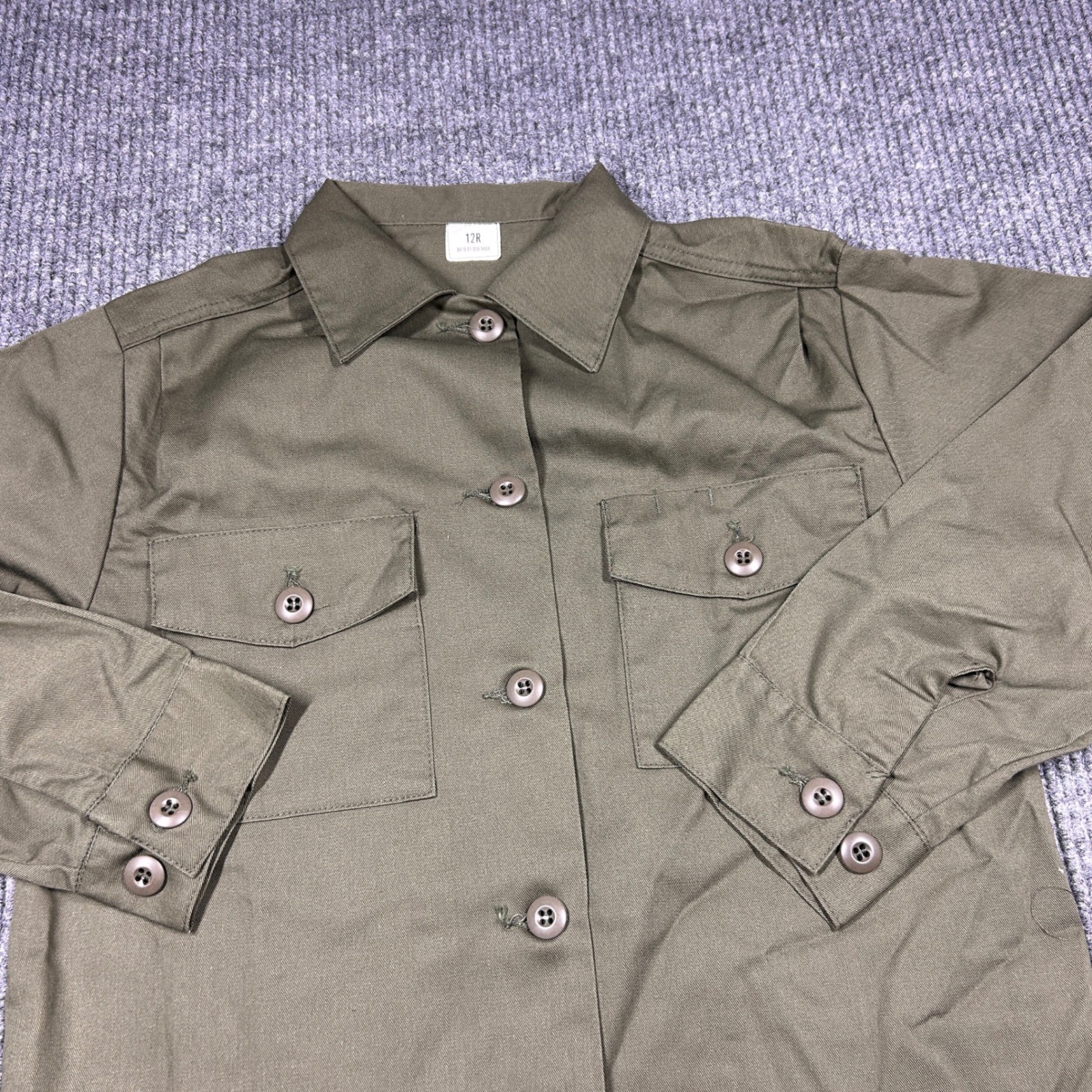US Military Womens Utility Shirt OG-507 Green Durapress 12R 8410-01-058-9404
